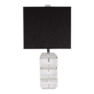 Brilliant Mid-Century Modernist Lucite Cube Lamp For Sale