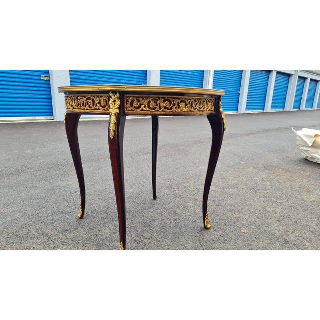 Chestnut New Parquetry French Style Accent Tabel/Desk. Classic Accent Table, Side and Center. For Sale - Image 8 of 10