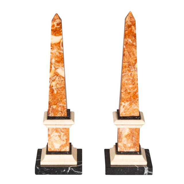 Pair of Italian Grand Tour Marble Obelisks For Sale - Image 10 of 10