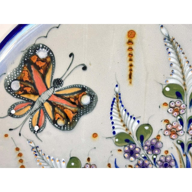 Light Gray Vintage Erandi Tonalá Pottery Flask Vase, Hand-Painted, Signed, Circa 1970s For Sale - Image 8 of 13