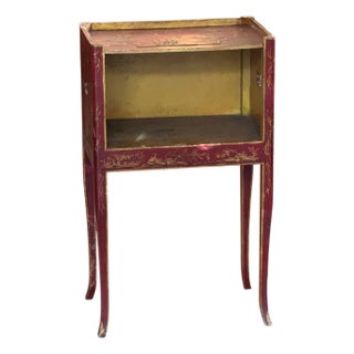 Red Chinoiserie Decorated Side Table For Sale