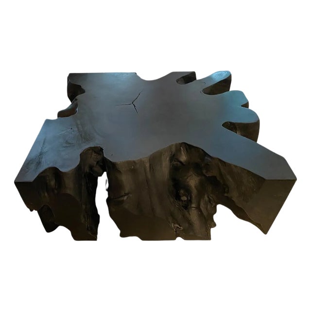 Andrianna Shamaris Impressive Charred Teak Wood Coffee Table or Console For Sale