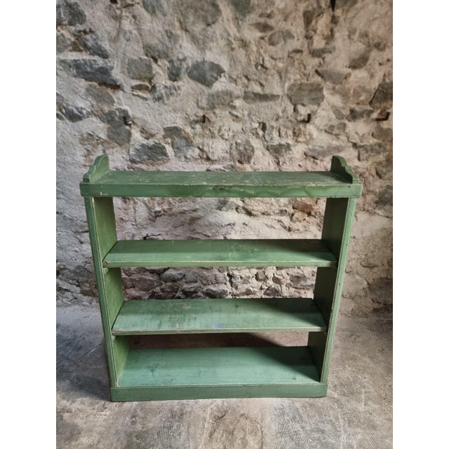 Vintage Pine Open Shelving Unit in Sage Green Paint, 1900 For Sale - Image 11 of 18