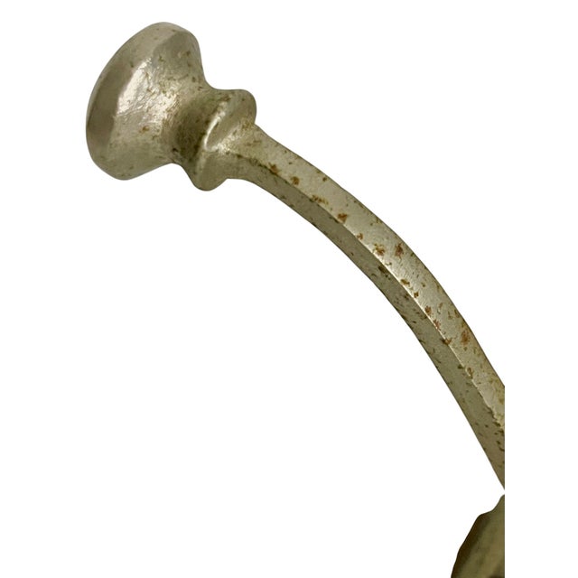 Pair of Vintage French Mid Century Wood and Metal Double Wall Hooks on Wood Plaques For Sale - Image 11 of 18