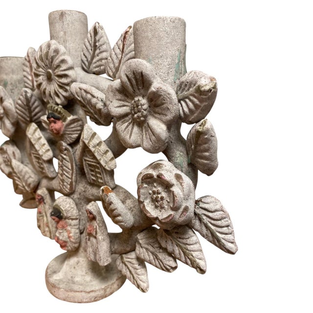 Vintage Mexican Pottery Tree of Life Candelabra Árbol De La Vida For Sale - Image 11 of 14