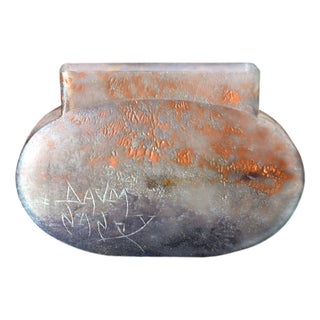 Art Nouveau Garden Vase in Orange Glass Paste from Daum Nancy, 1890s For Sale