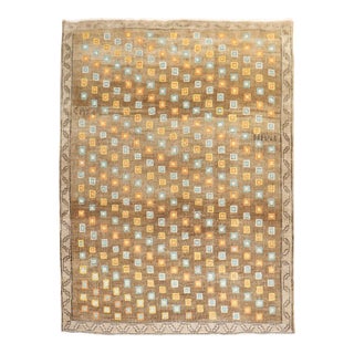 Vintage Zabihi Collection Geometric Funky Turkish Rug - 5'2" x 6'7" For Sale