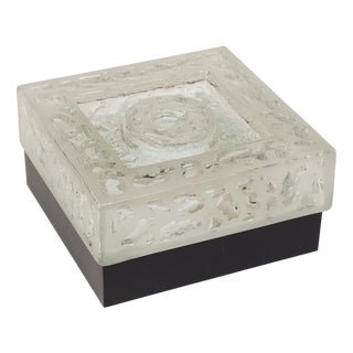 Brutalist Bega Recessed Light Fixture in Cast Glass, 1960s For Sale