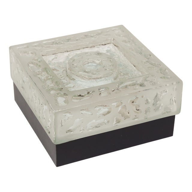 Brutalist Bega Recessed Light Fixture in Cast Glass, 1960s For Sale