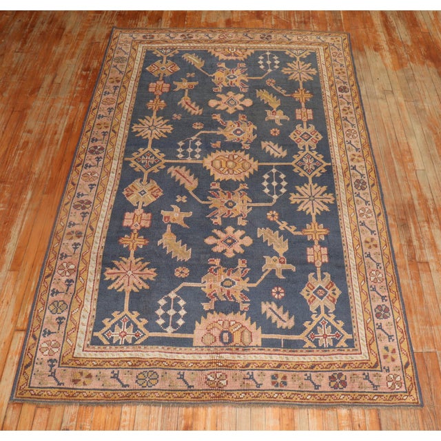 Antique Zabihi Collection Turkish Oushak Carpet For Sale - Image 9 of 9