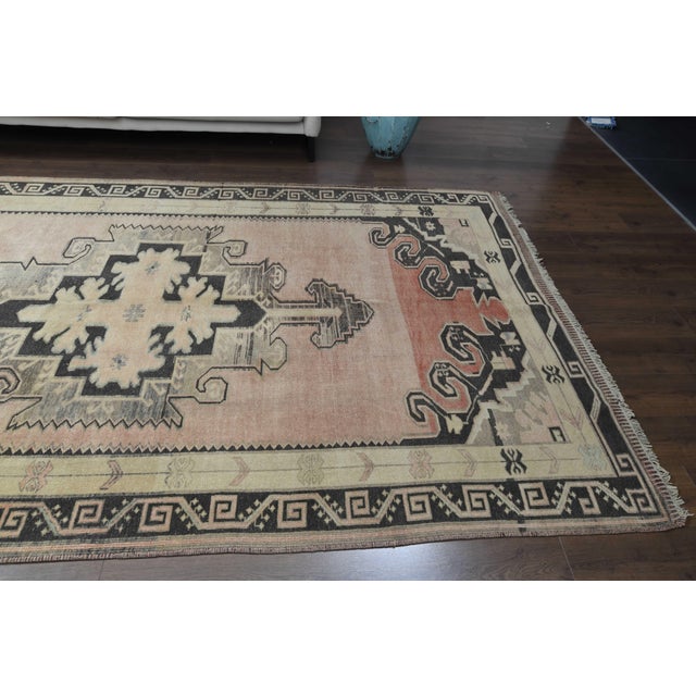 1970s Vintage Persian Handmade Wool Cotton Runner Rug For Sale - Image 10 of 11