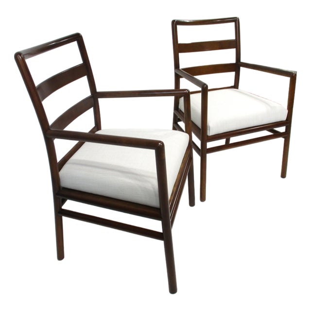 t.h. Robsjohn Gibbings Ladder Back Arm Chairs For Sale