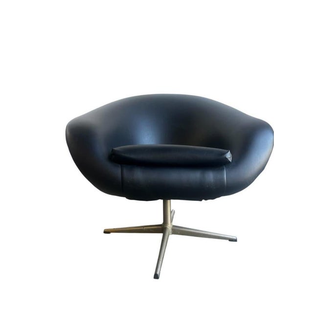 Vintage Black Armchair / One-Seater With Star Base Jansson For Sale - Image 4 of 6