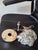 Gold Brass Shiny Unused VintageChandelier Medallion, 6 Foot Chain and Anchor Set For Sale - Image 9 of 13
