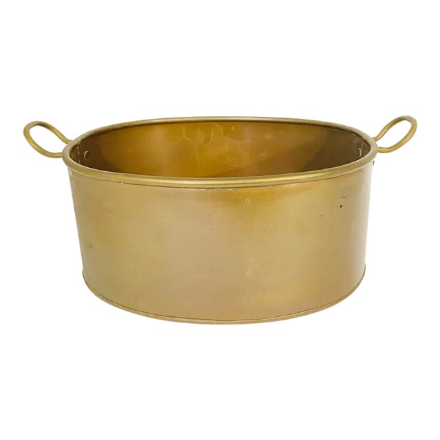 1920s English Brass Preserve Pot For Sale