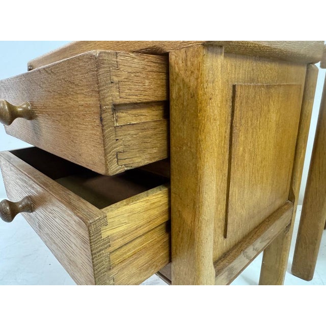 Brutalist Oak Bedside Tables, 1960s, Set of 2 For Sale - Image 6 of 17