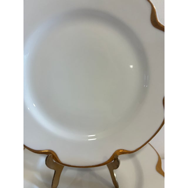 Antique Haviland & Co. Limoges Gold Scalloped Rim Plates, Set of 11, France For Sale In Oklahoma City - Image 6 of 12