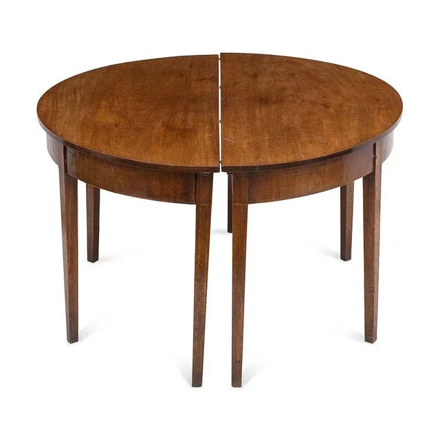 Circa 1840 Georgian Pair of English D End Tables With Mahogany Dining Table For Sale In West Palm - Image 6 of 8