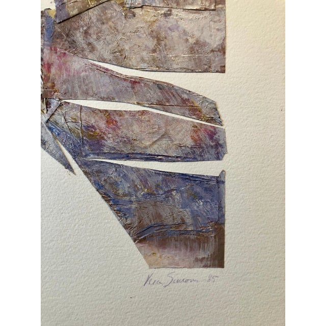 Abstract Expressionism Vera Simons, MIxed Media Collage Assemblage Abstract Painting Pioneering Female Aviator, 1985 For Sale - Image 3 of 8