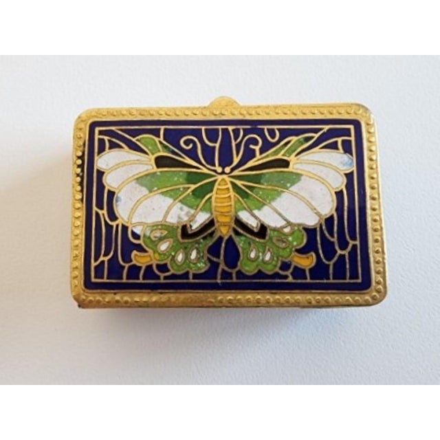 Mid-20th Century Japanese Ginbari Cloisonné Enamel "Papilio" Box For Sale - Image 9 of 17