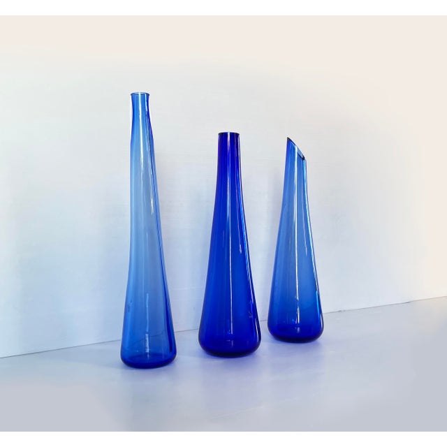 Blue Murano Glass Vase by Murano for Manifattura Di Murano For Sale - Image 6 of 7