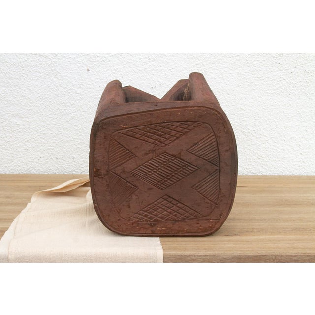 Rustic Rustic Charm Nupe Carved Stool For Sale - Image 3 of 9