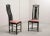 Black High Back Black Lacquered Dining Chairs with Fabric from Giorgetti, 1980s, Set of 4 For Sale - Image 8 of 17