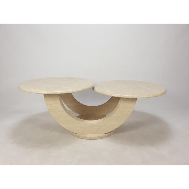 Mid-Century Modern Italian Travertine Coffee Table, 1980s For Sale - Image 3 of 18
