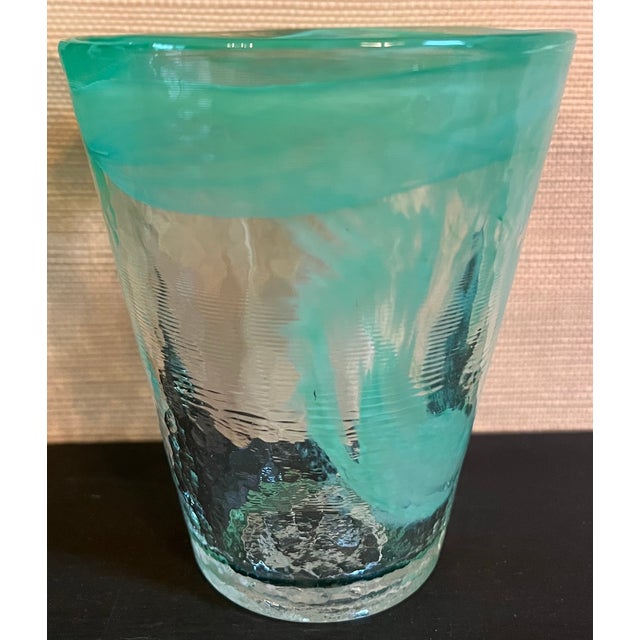 Ulrica Hydman-Vallien Kosta Boda Mine Tumbler Set Green Art Glass Ulrica Hydman Vallien For Sale - Image 4 of 6