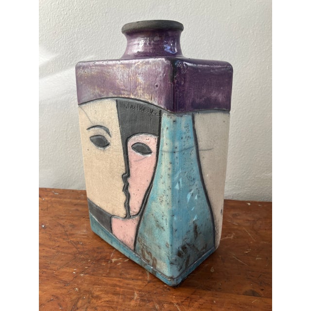 Original Linda Mielke Modernist Raku Vase, Circa 1960s, Signed For Sale In Miami - Image 6 of 11