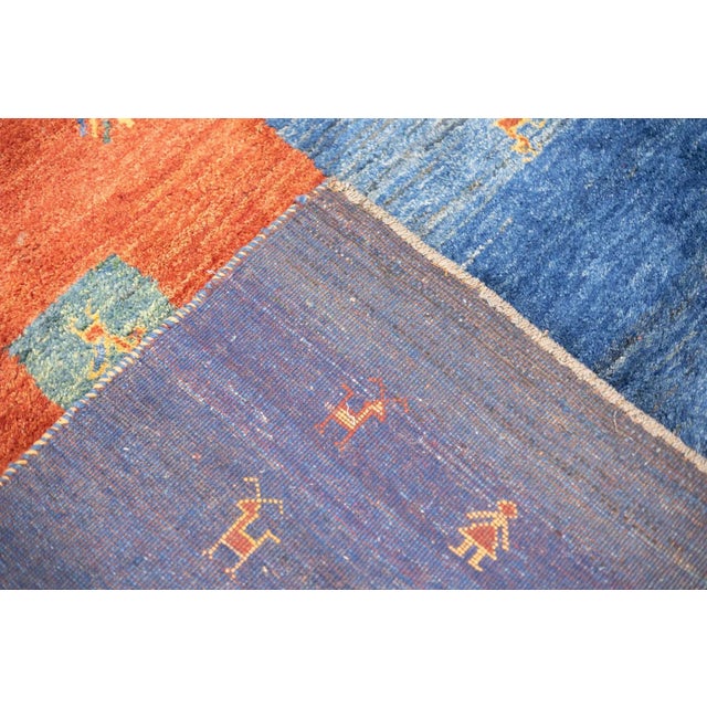 Tribal Fine Vintage Tribal Persian Gabbeh Rug 6'3'' X 9'3'' For Sale - Image 3 of 12