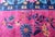 Magenta Background Chinese Art Deco Rug With Large Vining Flowers and Leaves 12'0 X 14'8 For Sale - Image 9 of 12
