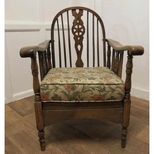 Beech and Ash Wheel Back Reclining Chair, 1930s For Sale - Image 9 of 9