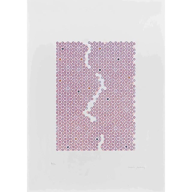 Modern Mario Padovan, Abstract Composition in Pink, 1971, Screen Print For Sale - Image 3 of 3