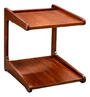 Geraldo De Barros for Hobjeto Bar Cart / Side Table in Brazilian Hardwood, Brazil, 1970s