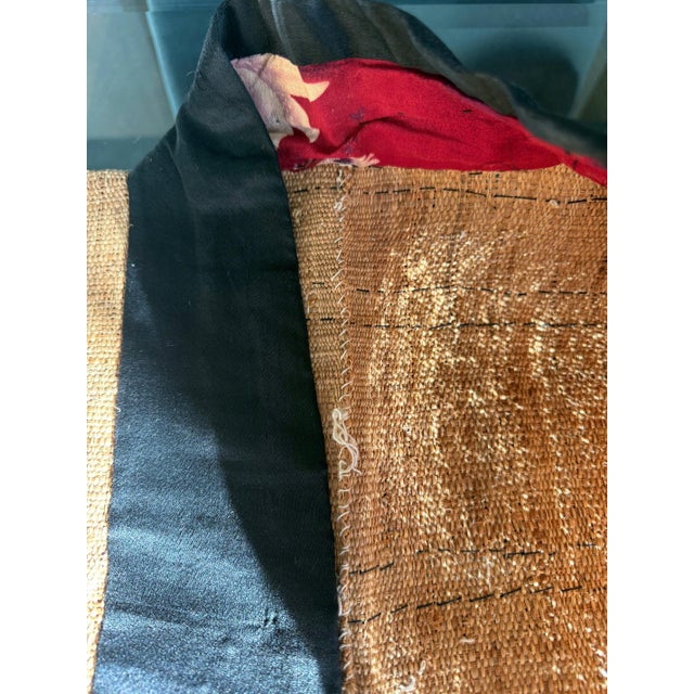 Rare Antique Japanese Ainu Robe Hokkaido Elm Fibers with Appliqué Embroidery For Sale - Image 13 of 16