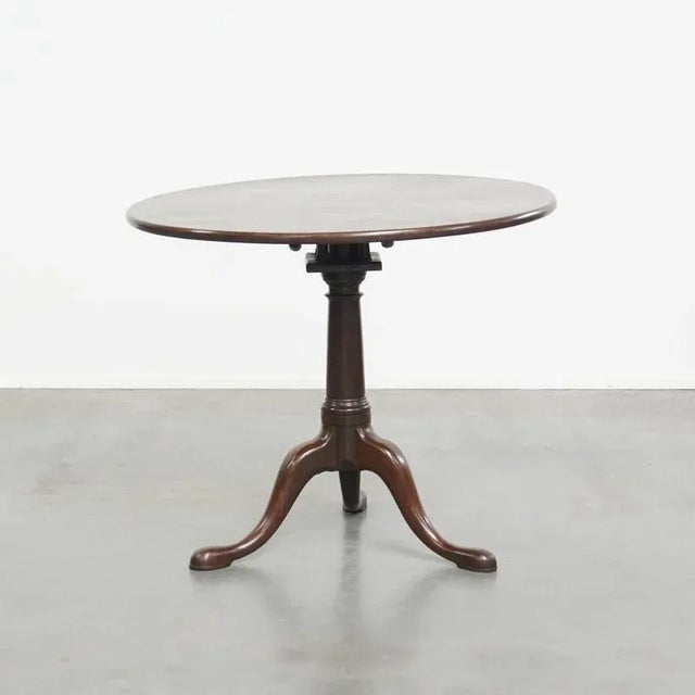 Antique 18th Century English Swivel Barrel Leg Bird Cage Tilt Top Table For Sale - Image 15 of 15