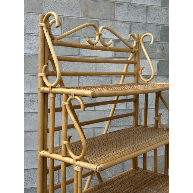 1970s 1970s Bamboo, Rattan, and Cane Étagère/ Freestanding Shelf For Sale - Image 5 of 12