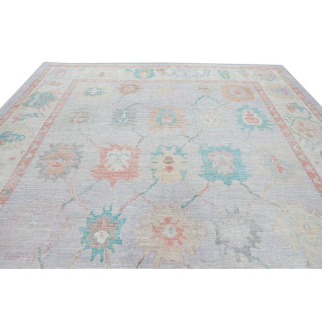 Pink Early 21st Century Multicolor Handwoven Turkish Oushak Rug 12' X 15'4" For Sale - Image 8 of 11