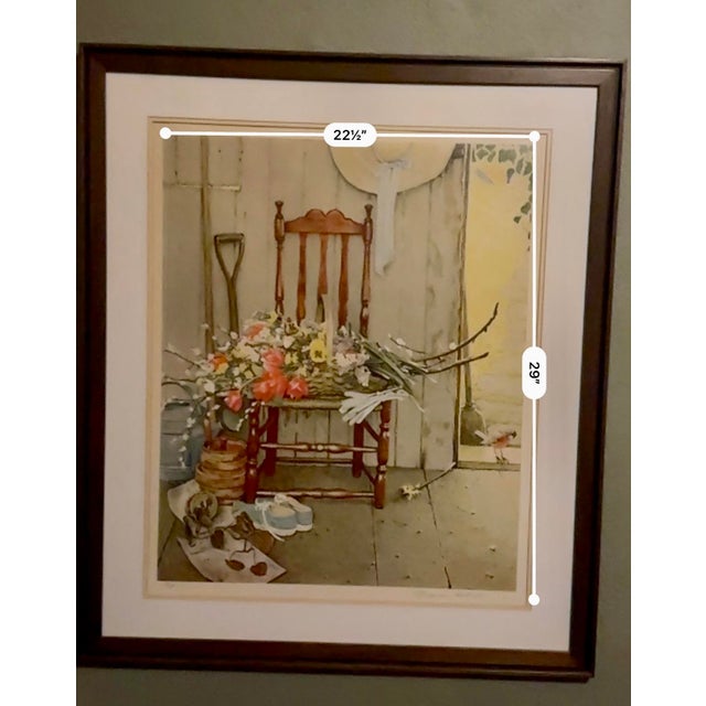 American Mid 20th Century Signed Norman Rockwell Collotype Print. “Spring Flowers” For Sale - Image 3 of 7