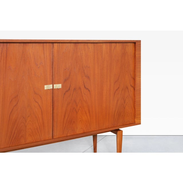 Bramin Møbler Scandinavian Modern Teak Tambour Door Credenza by h.w. Klein for Bramin For Sale - Image 4 of 12