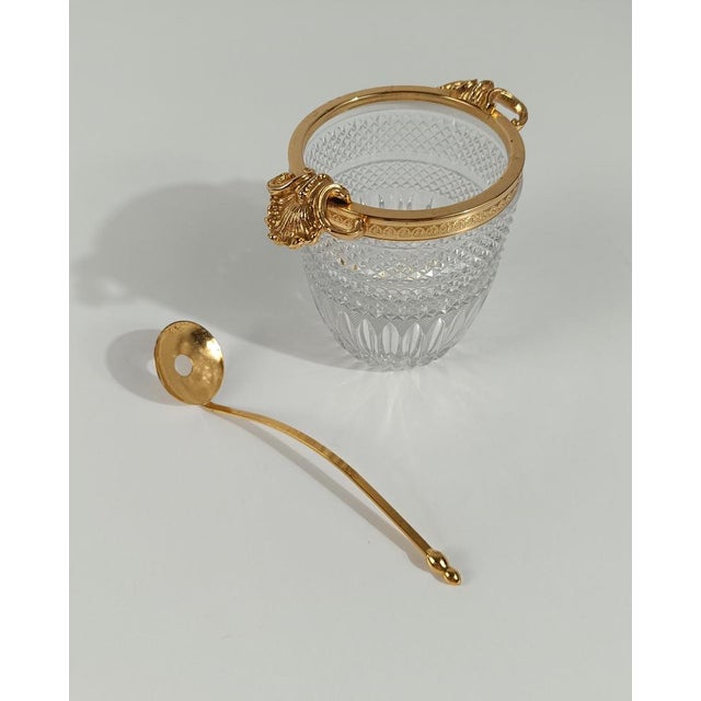 Gold Vintage Rococo Style Ice Bucket in Cut Crystal with Gilded Metal Shells, 1970s, Set of 2 For Sale - Image 8 of 18