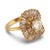 Vintage Round Brilliant Cut Diamond Ballerina 14k Yellow Gold Cluster Ring, Size 5.5 For Sale - Image 4 of 6