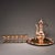 Traditional Vintage Gilt and Enamel Liqueur Set With Floral Motif and Tray For Sale - Image 3 of 9
