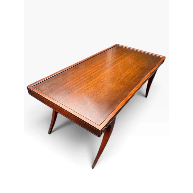Vintage Red Lion Coffee Table With Curved Legs Solid Wood For Sale - Image 10 of 11