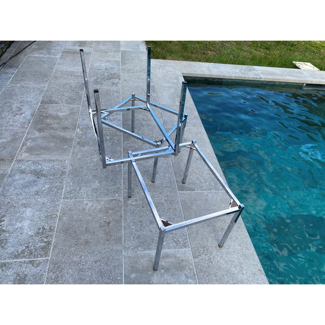 Vintage Chrome and Glass Nesting Tables, 1970, Set of 3 For Sale - Image 11 of 18