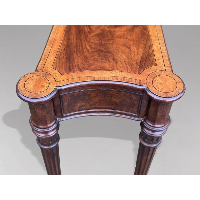 Vintage Walnut Inlaid Console Table from Brights of Nettlebed, 1980s For Sale - Image 4 of 7