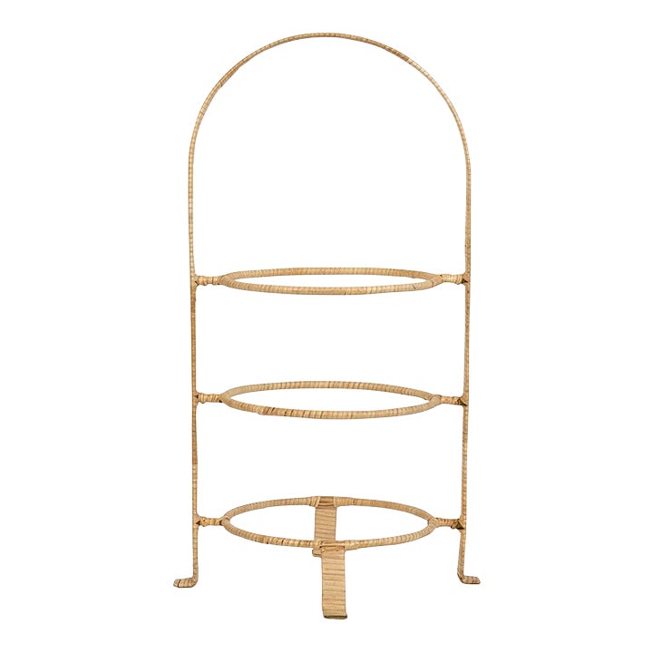 Juliska Provence Rattan Triple Tiered Server, Whitewash | Chairish