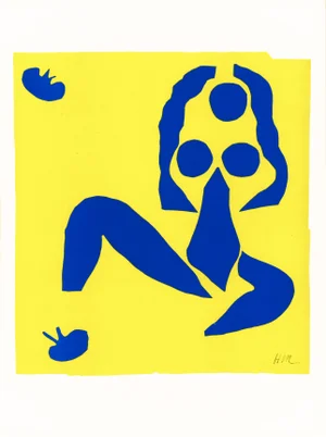 1958 Lithograph "Nu Bleu Iv" (Blue Nude Iv) After Henri Matisse
