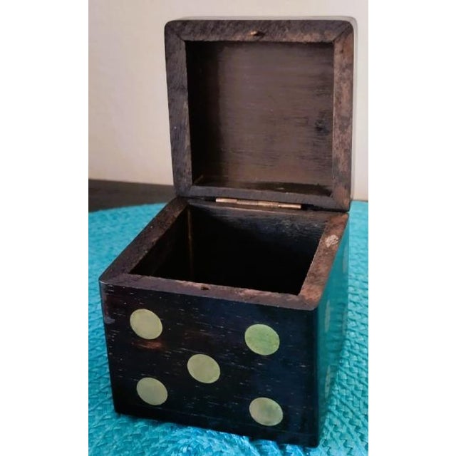 Vintage Solid Wood Dice Game Set With Clever Cube Box. For Sale - Image 6 of 7